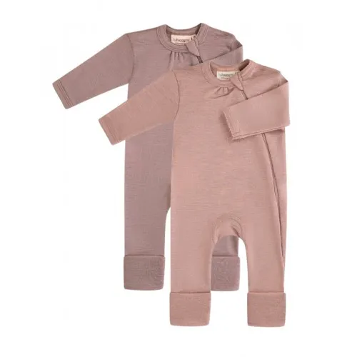Heldragt Med Lynlås I 100% Merino Uld, Oeko-tex®, 2-pak 62 Lavender