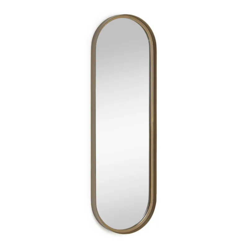 KAVE HOME Tiare vægspejl, oval - guld stål (31,5x100)