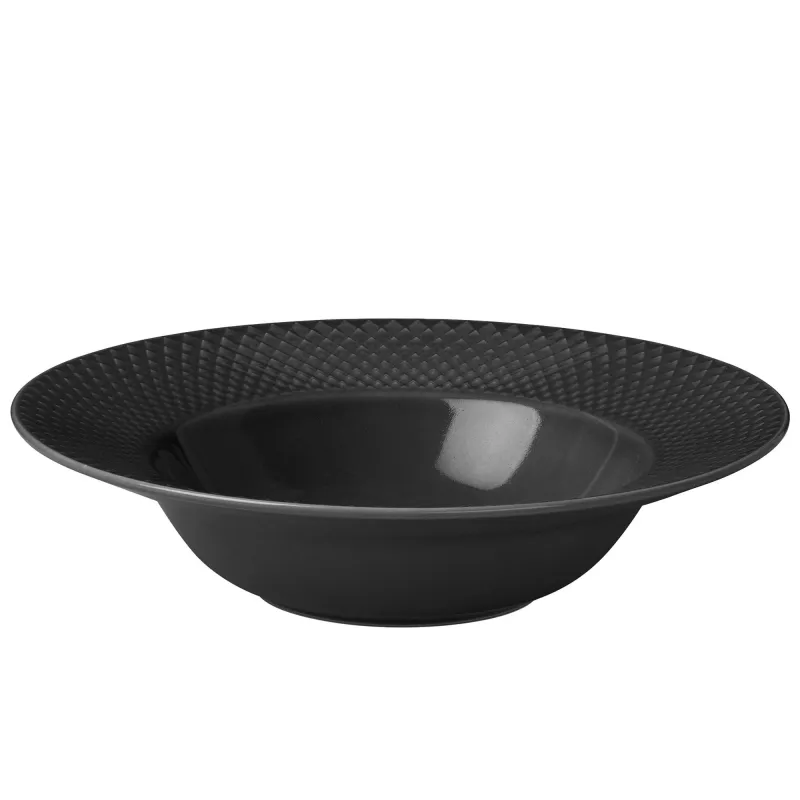 Lyngby porcelæn Rhombe Earth dyb tallerken 24,5 cm, slate
