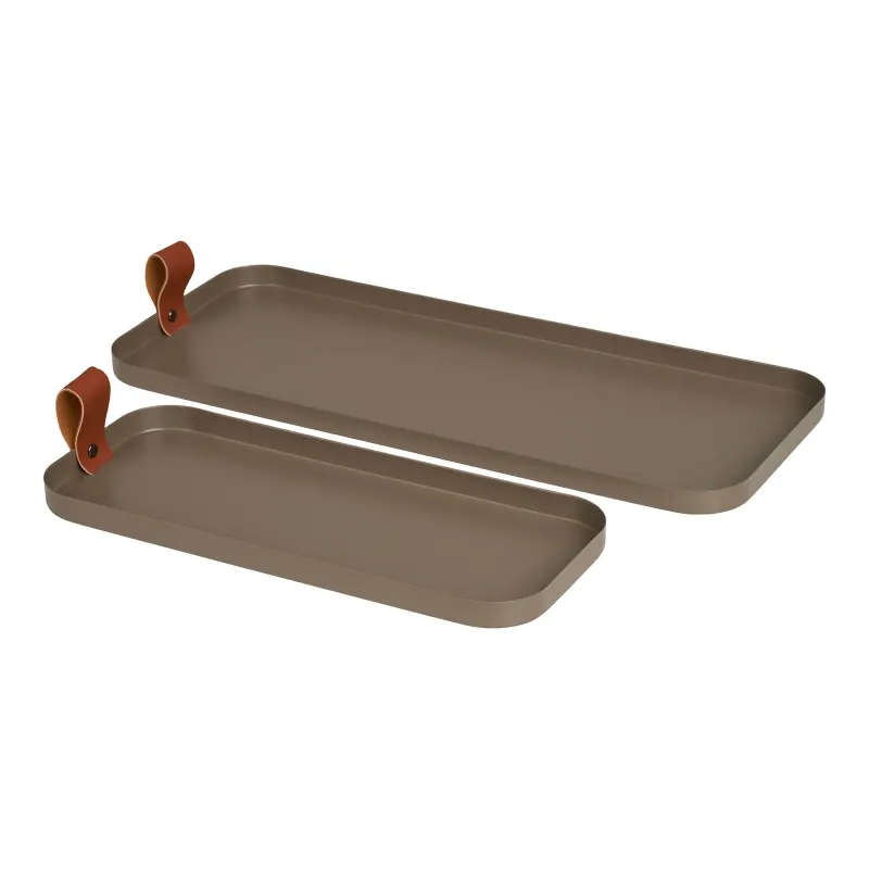 House Nordic Bakke  -  stål, brun  -  sæt af 2  -  12×29×1,5 cm / 16,5×39,5×1,5 cm