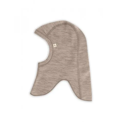 Elefanthue I 100% Økologisk Merino Uld Til Baby Og Børn, Tyk Kvalitet - 2 Lag Stof 50/56 Beige Melange