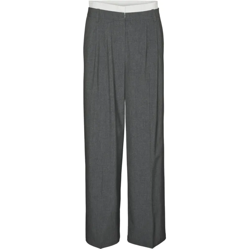 VERO MODA dame bukser VMMADJA - Dark grey melange