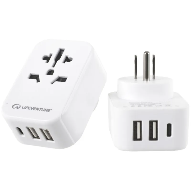 Lifeventure USA Travel Adaptor med USB + USB C