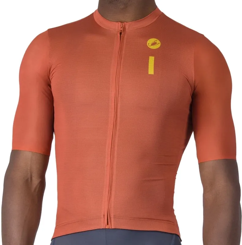 Castelli DRITTONE LOGO JERSEY - Paprika/Mango Mojito