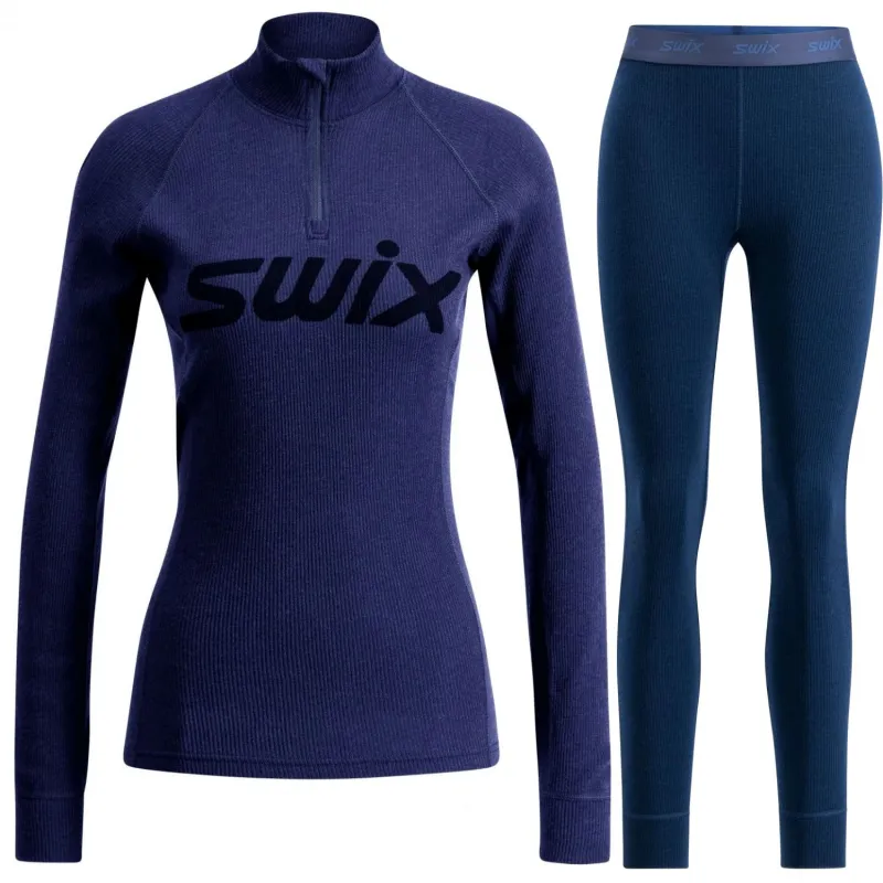 Swix RaceX Merino Pants/Half Zip sæt, dame, navy