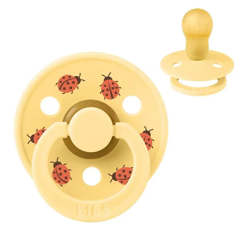 BIBS Rund Colour Sut - Str. 3 - Naturgummi - Ladybug Studio - Pale Butter