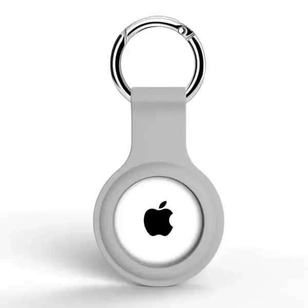 Apple AirTag nøglering i blød og holdbar silikone. Grå.