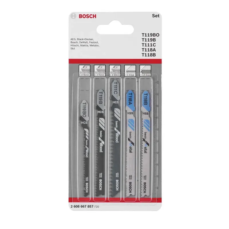 Bosch Stiksavklingeingesæt T119 T111c T118 5stk - 2608667857