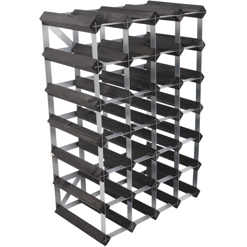 Traditional wine rack Vinreol Saml-Selv Sort 30 flasker