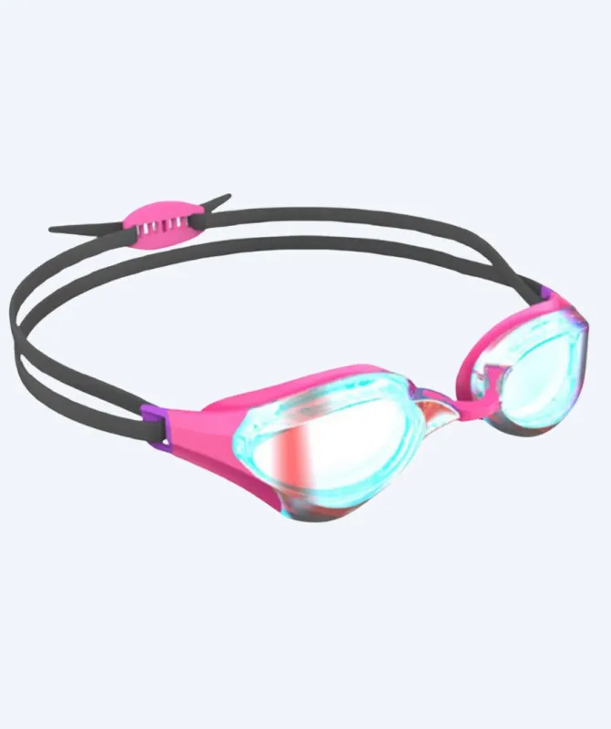Watery Elite svømmebrille - Rattle Pro Mirror - Pink/rød - Konkurrence / trænings svømmebriller