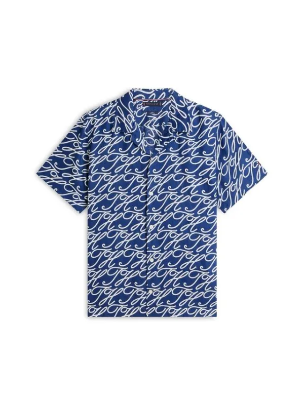 LINEN CAMP COLLAR SSLV SWIMSHOP