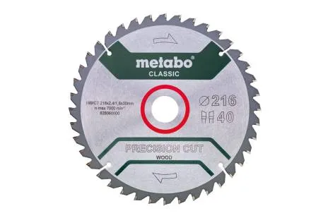 Rundsavklinge til træ 216×2,4×30mm HW/CT Z40 WZ
