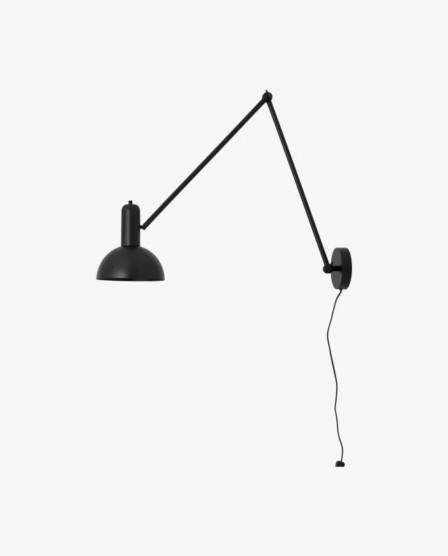 Nordal - FREYA væglampe  -  sort  -  L65 × D20 × H70 cm