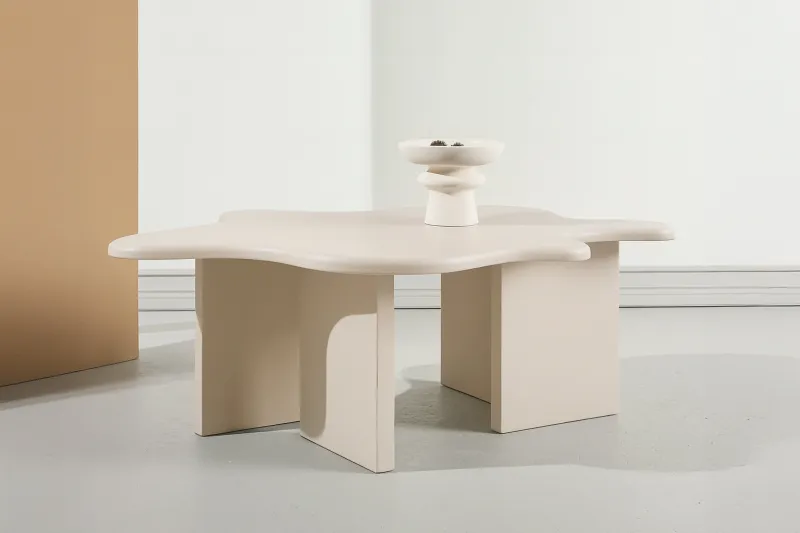 Vind - Flower Sofa bord, 115x76x40 cm - MDF Beige, FSC 100%