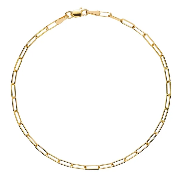 Armbånd i 9 kt. Guld med aflange led - 18,5 cm