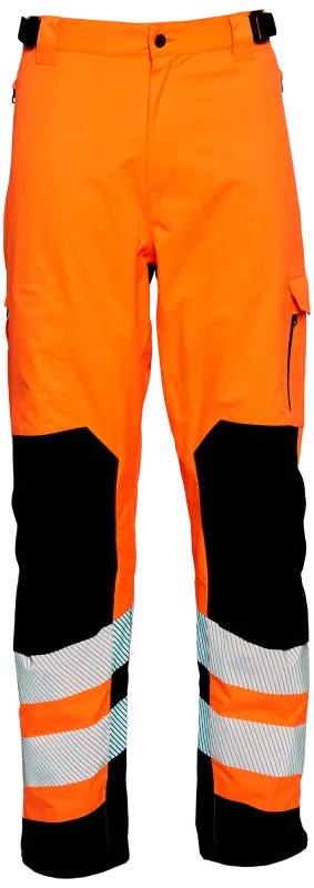Hi-vis arbejdsbukser stretch 182400R orng/sort Str. 5XL