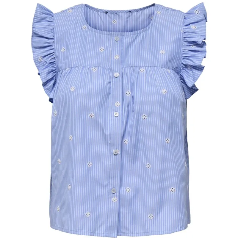 ONLY dame top ONLAMANDA - Coronet Blue WHITE