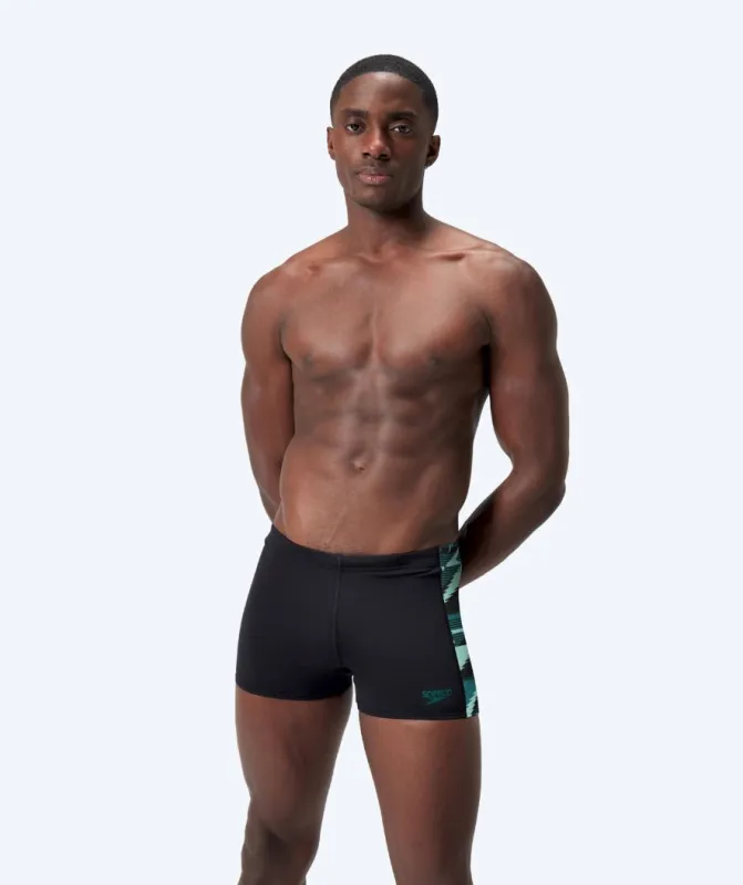 Speedo aquashorts til mænd - Hyperboom Panel - Sort/turkis
