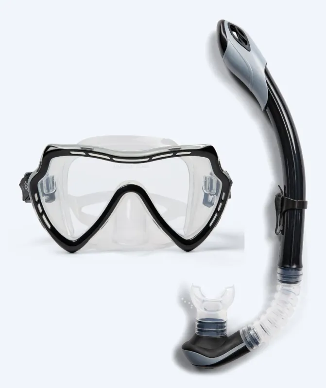 Watery Combo snorkelsæt til voksne (fra 15 år) - Nebula - Sort - Snorkelsæt til voksne (+16 år)