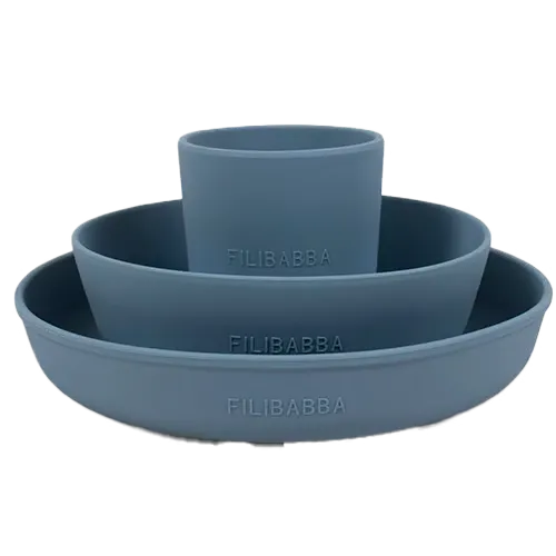 Filibabba Silikone Spisesæt Powder Blue (1 sæt)
