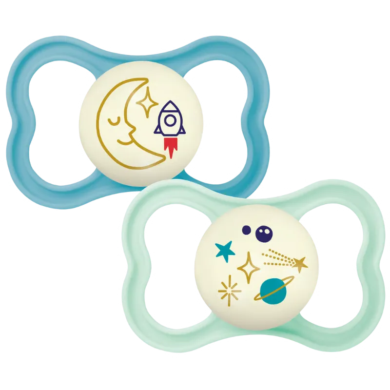 MAM Air Sut Night Silicone Blue 6-16M (2 stk)