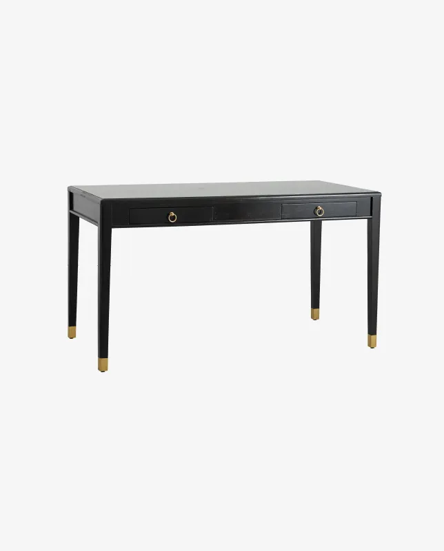 Nordal - EMS skrivebord med 2 skuffer, S  -  sort  -  L140 × B70 × H78 cm