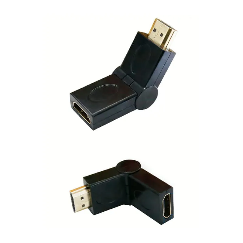 HDMI 180° Adapter (Flad)  -  Han til Hun, 4K, til TV, PS5, Xbox og PC