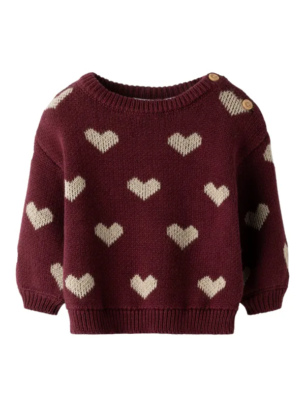 Name It Oana LS Knit - Burgundy - 50 cm