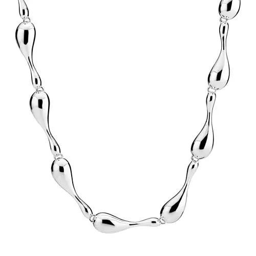 Collier i Sølv med Dråbeled - 45 cm