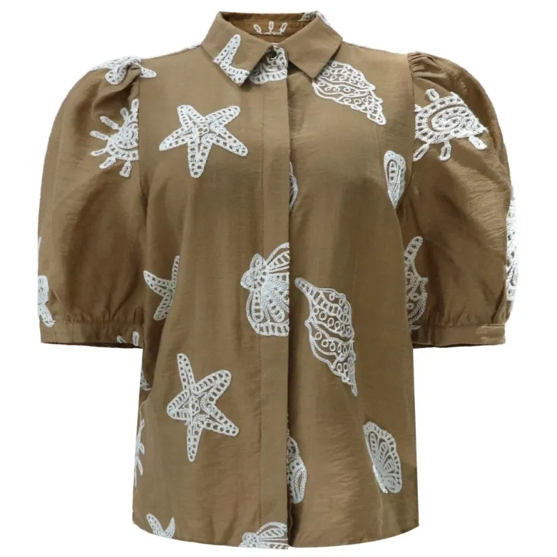 LIBERTÉ dame bluse FLORA - CARAMEL BEACH EMBROIDERY