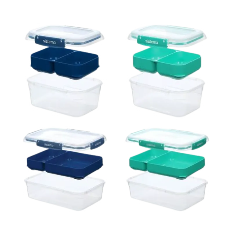 Sistema Club 4 Pack Stax To Go Minty Teal / Ocean Blue (2.2 l)