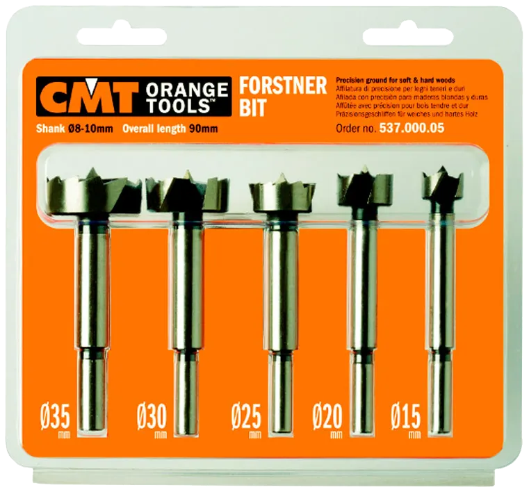 CMT forstnerbor 15-35mm K8-10, sæt 5stk