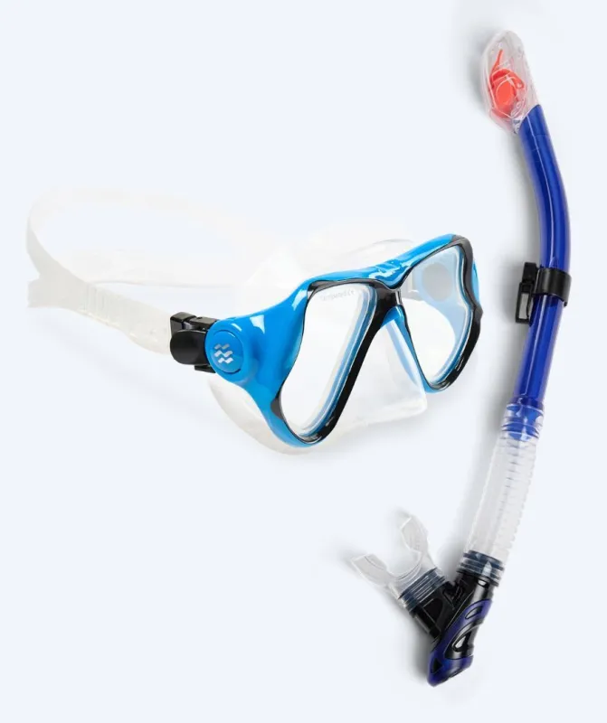 Watery Combo snorkelsæt til voksne - Hudson Full-dry - Blå - Snorkelsæt til voksne (+16 år)