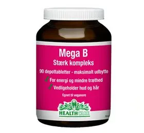 HealthCare Mega B stærk kompleks (90 tabletter)