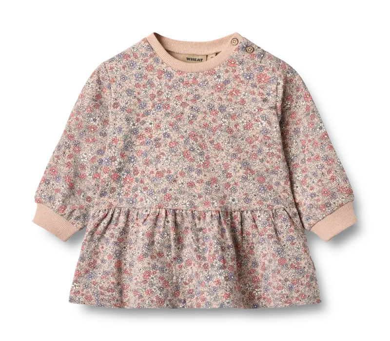 Zenia Sweatkjole - Rose dust flowers - 2 ÅR