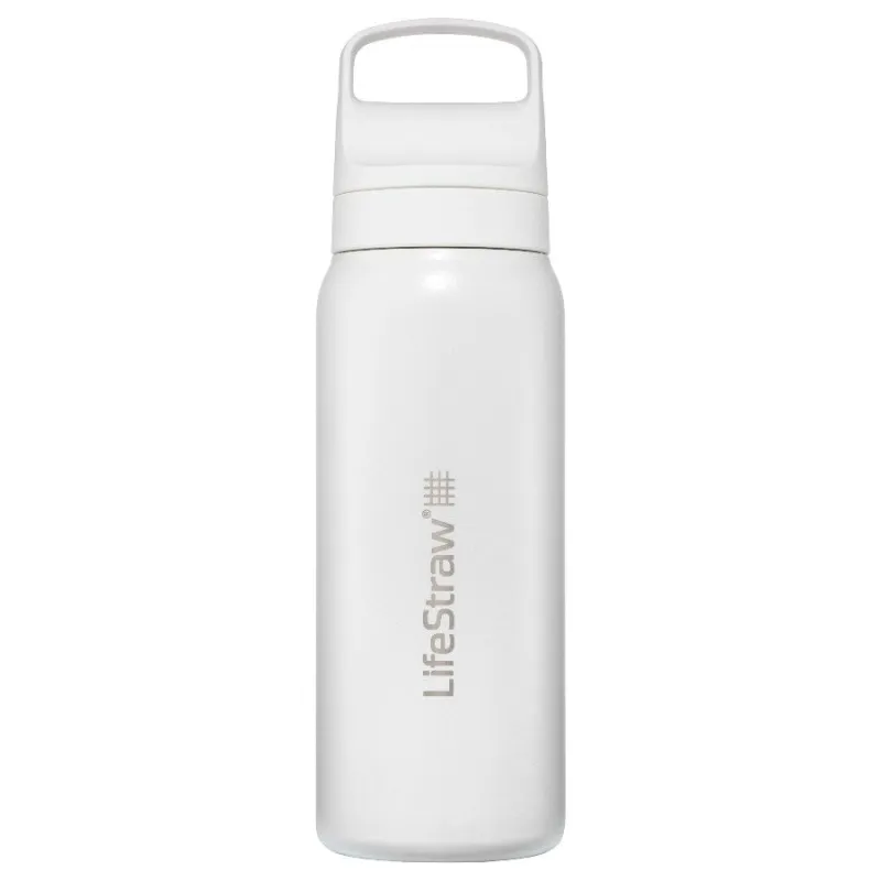 Lifestraw Go 2.0 Stainless Steel Water Filter Bottle, White, 1 L, hvid