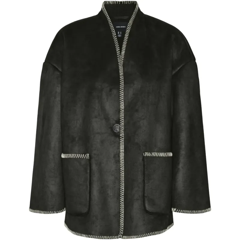 VERO MODA dame jakke VMLIVA - Black WHITE DETAIL