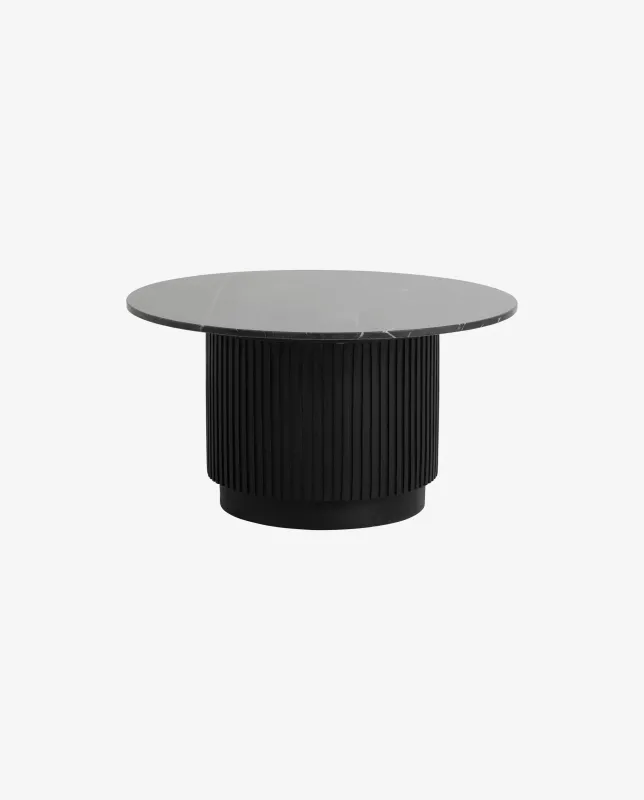 Nordal - ERIE rund sofabord, ø75 cm  -  sort marmorplade