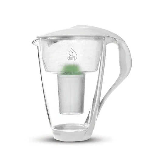 Glaskande 2,0l glas, hvid m. Alkaline Filter Dafi - 1 stk