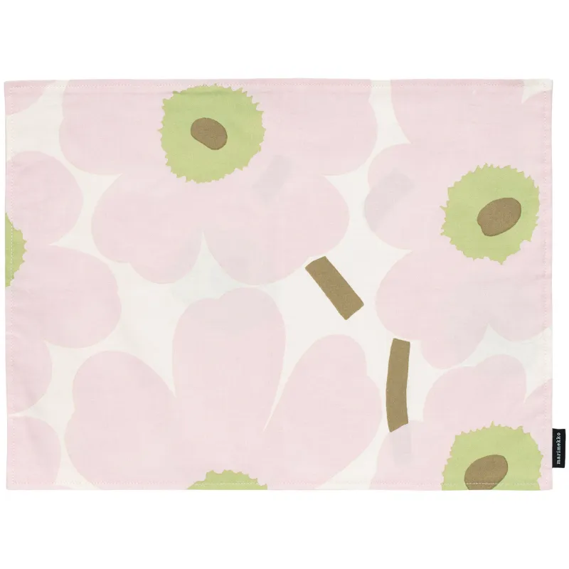 Marimekko Unikko dækkeserviet 31 x 42 cm, hvid/rosa/pæregrøn