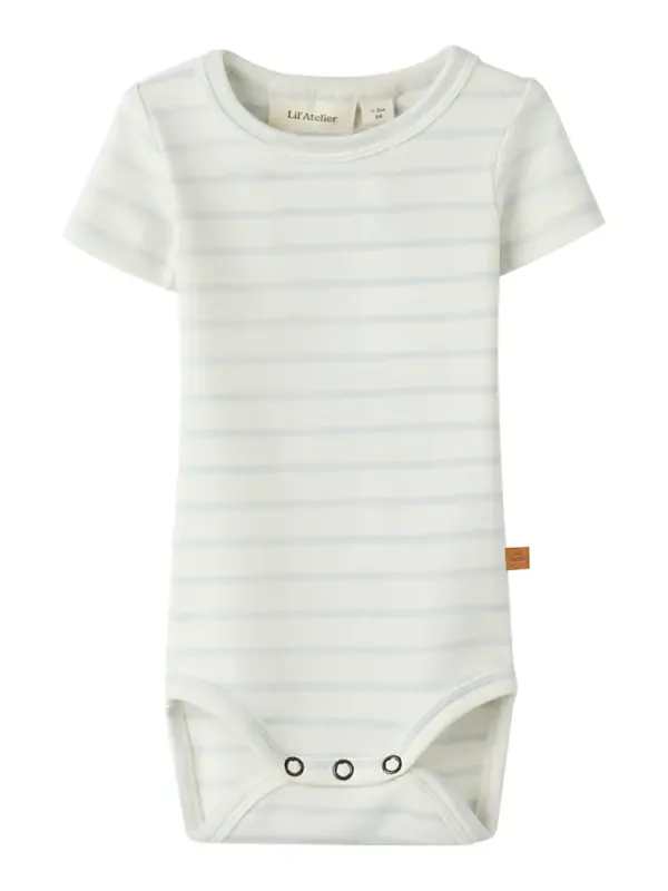 Lil' Atelier Geo Apa Kortærmet Slim Body - Coconut Milk - 80