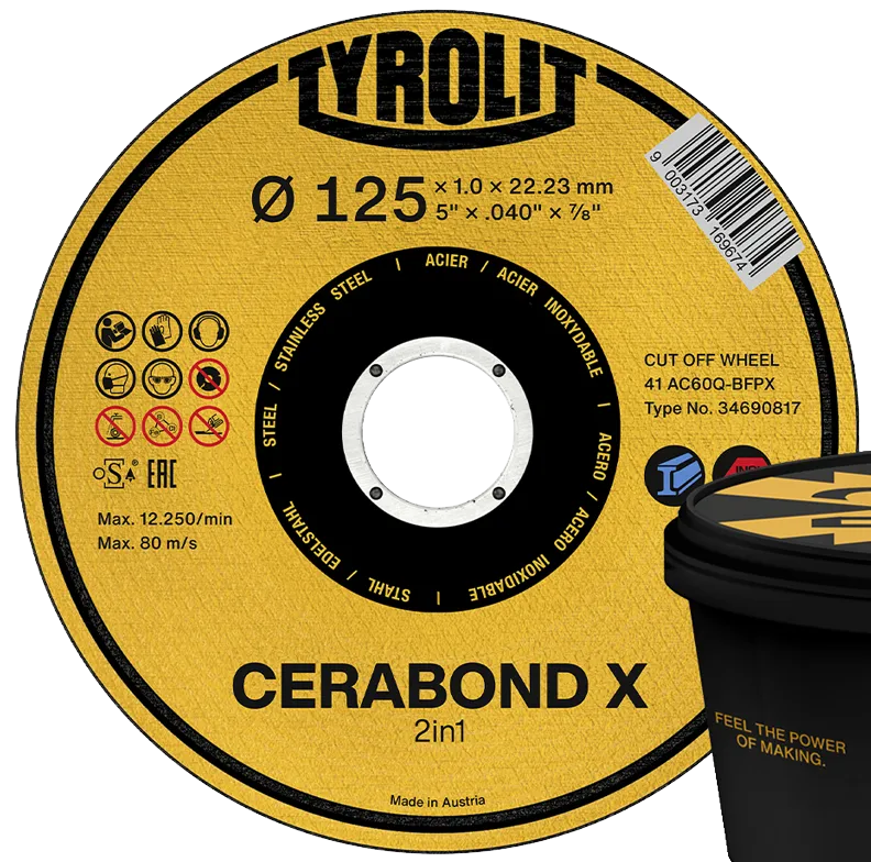 Skæreskive Cerabond X Premium ø125×1 CA60Q-BFPX