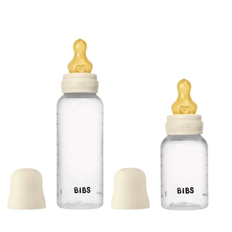 BIBS Bottle - Grow and Flow Sutteflaskesæt - Plastik - Naturgummi/Rund - 150ml/270ml - 2-Pak - Ivory