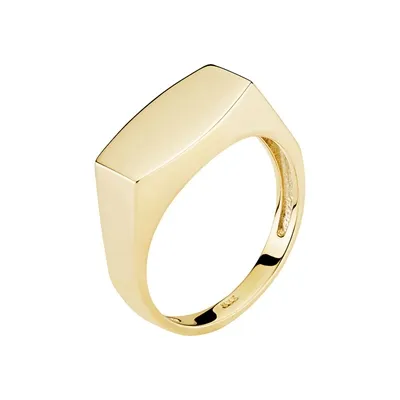 Plade Herrering i 8 kt. Guld  -  15 x 8 mm