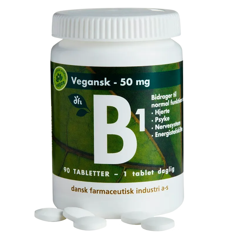 Grønne Vitaminer B1 50 mg Vegansk (90 tabl)
