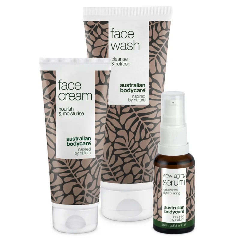 Sæt med Anti Age produkter til 50+ â 3 produkter til rynker og moden hud: ansigtsrens, Anti Age Serum & creme