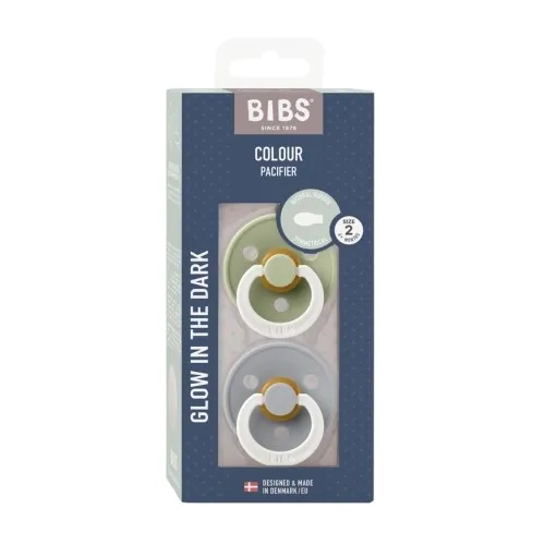 Bibs Colour Night Glow - 2-pak, Str. 2 (6+ Mdr.), Symmetrisk - Latex