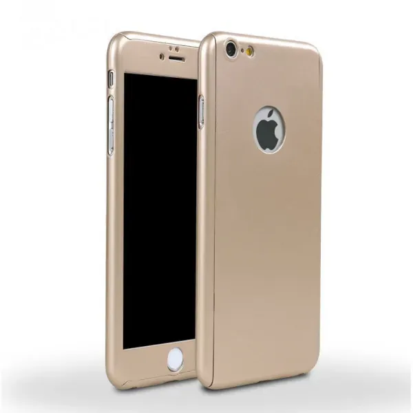 Full body cover til iPhone 7 / 8. Inkl skærmbeskyttelse. Gold.