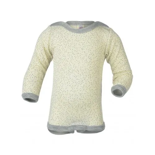 Body Med Lange Ærmer I Merino Uld Og Silke 62/68 Nature/dots