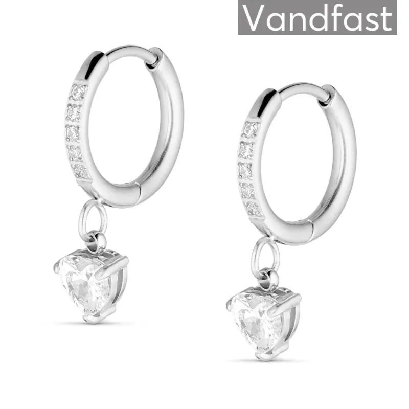 ANNEBRAUNER Zirconia Heart Hoop Øreringe